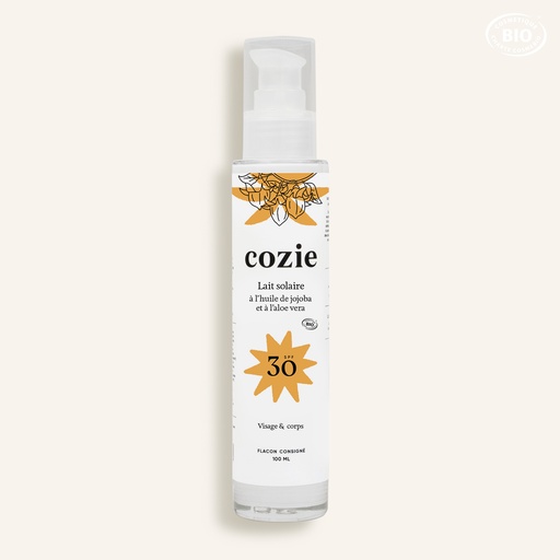 Cozie - Lait solaire SPF 30 (100 ml) - Certifié Cosmos Organic