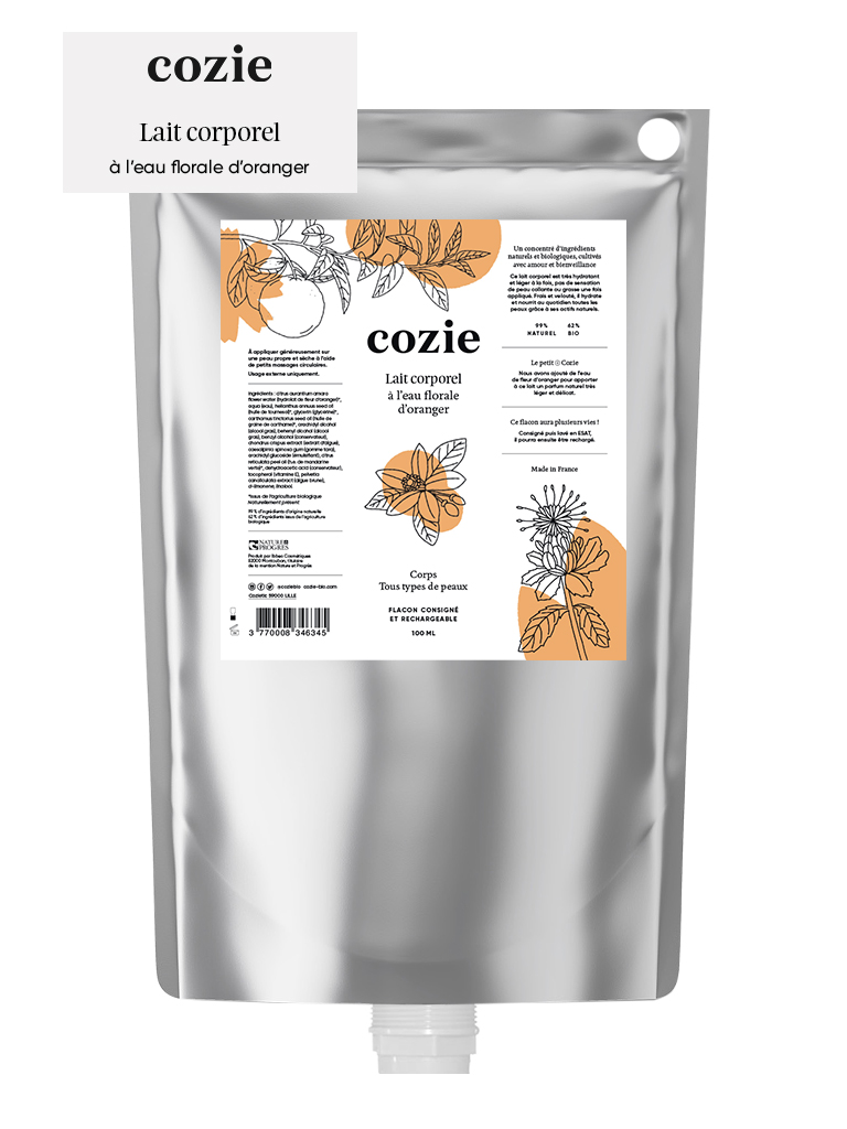 Cozie - Poche Lait Corporel - Certifié Cosmos Organic°