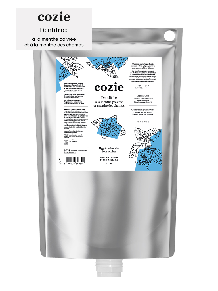 Cozie - Poche dentifrice - Certifié Cosmos organic