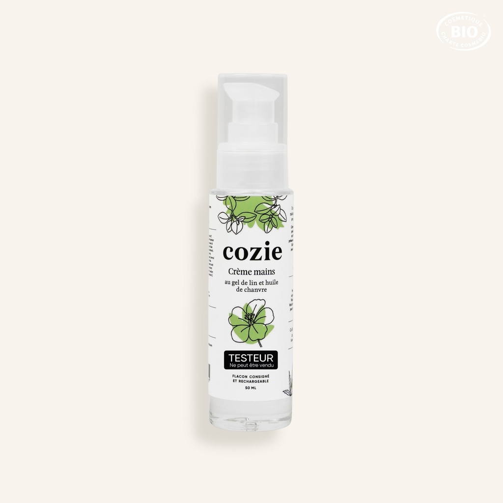 Cozie - Testeur Crème Mains - Certifié Cosmos organic