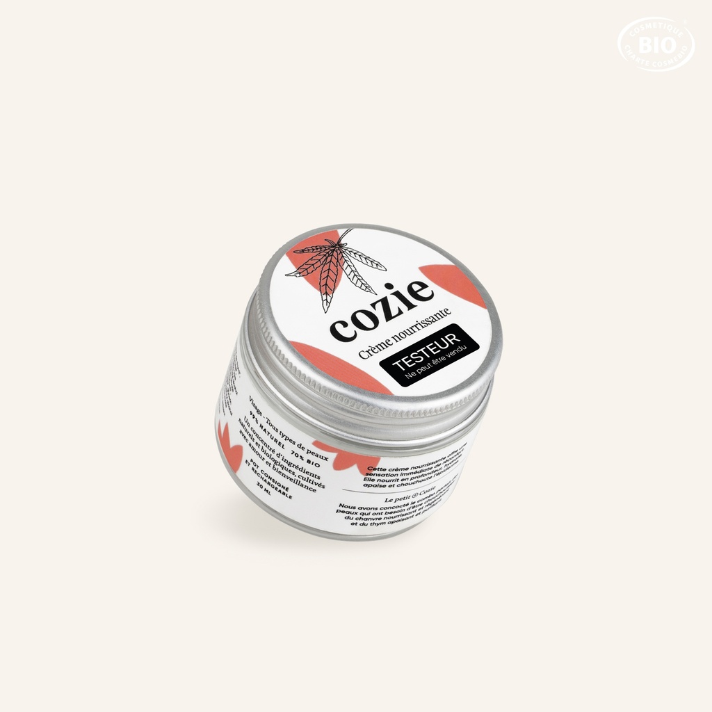 Cozie - Testeur Crème Nourrissante Visage - Certifié Cosmos organic