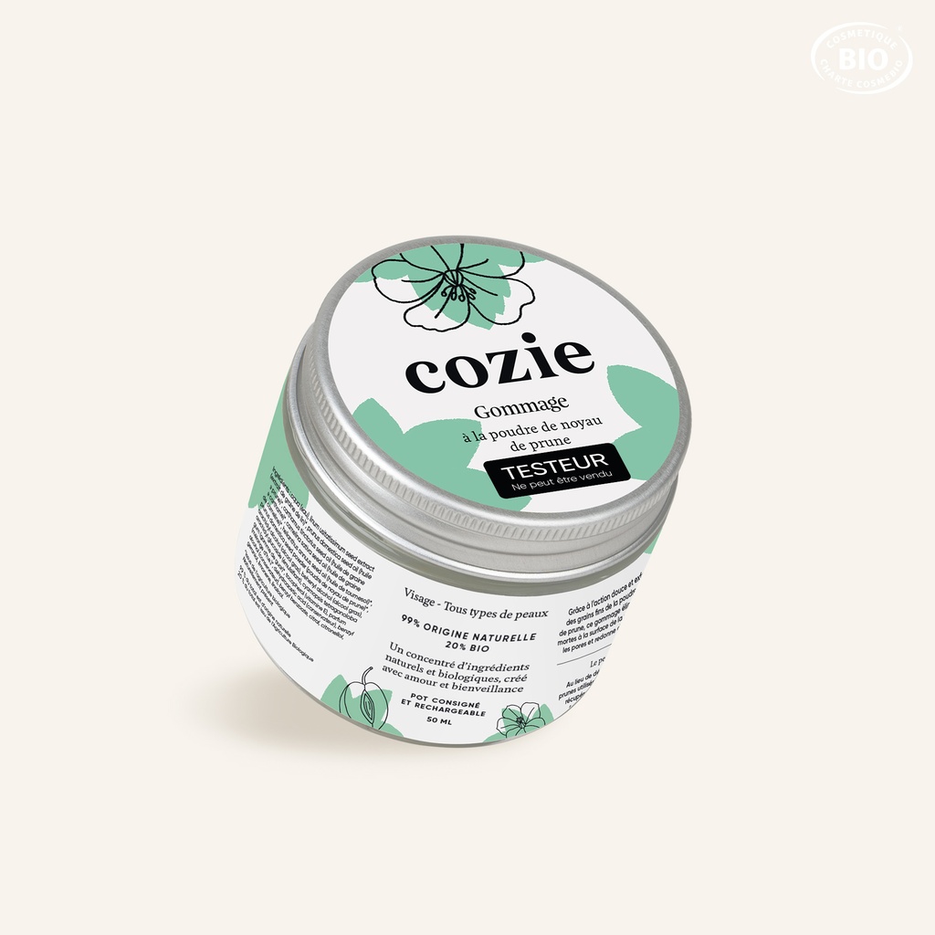 Cozie - Testeur Gommage visage - Certifié Cosmos organic