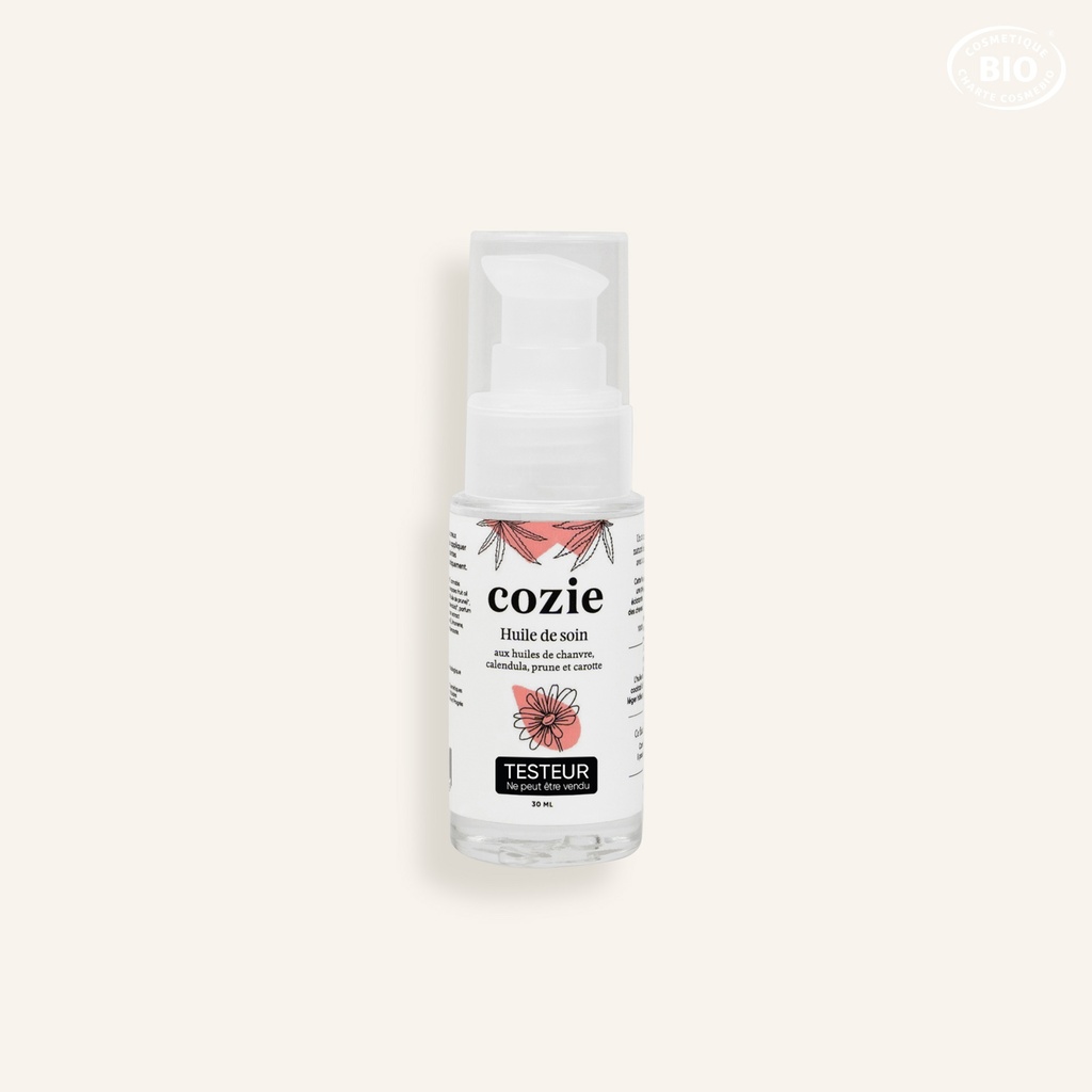 Cozie - Testeur Huile de soin - Certifié Cosmos Organic°