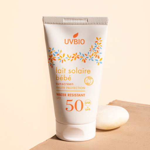 [L29] UVBIO - Lait Solaire Bébé SPF50 (50ml) - Certifié Cosmos Organic**