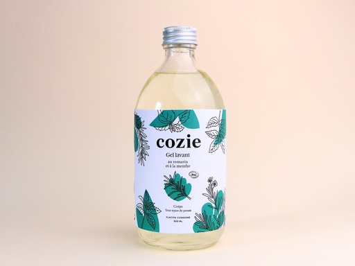 [VE0057] Cozie - Gel lavant Romarin (500ml) - Certifié Cosmos organic